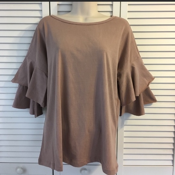 bobeau Tops - BOBEAU Ruffle Knit Top in Purple Haze NWT💕